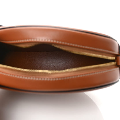 Celine Smooth Calfskin Houndstooth Cuir Small Triomphe Oval Purse Crossbody Tan 5 of 9