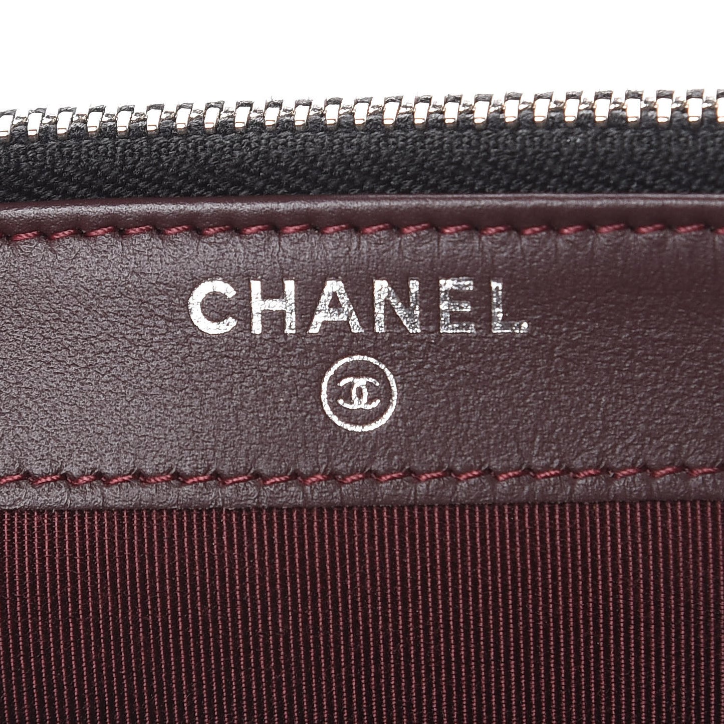 Caviar Chevron Quilted Small Clutch With Chain Black