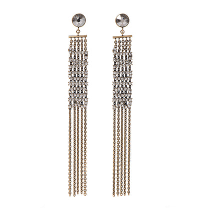 Christian Dior Crystal J'Adior Dangle Chain Earrings Gold 1 of 5