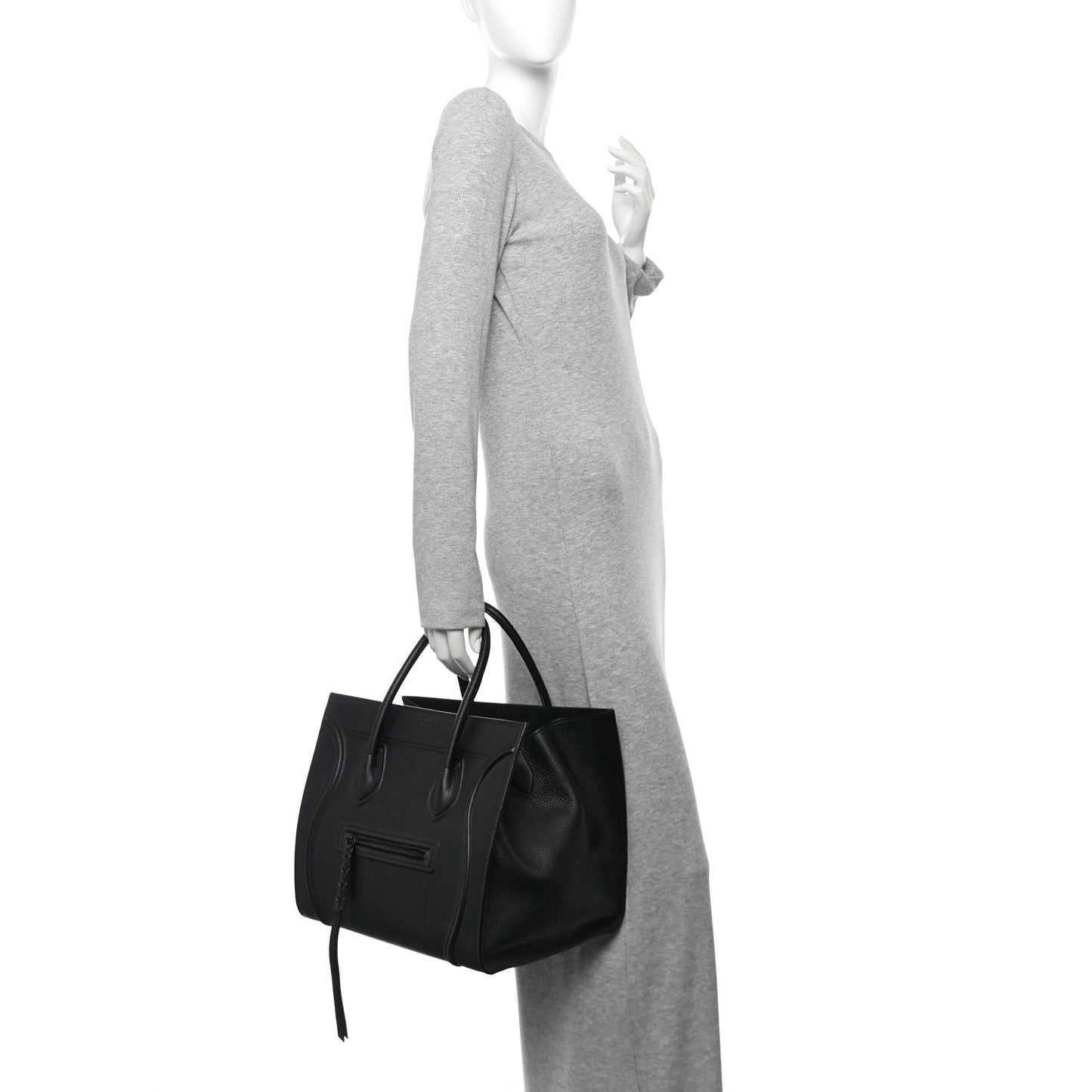 Grained Calfskin Medium Phantom Luggage Black