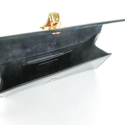 Saint Laurent Patent Cassandre Tassel Clutch Black 5 of 6