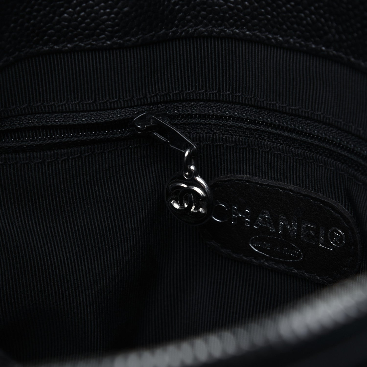 Chanel Caviar Logo Shoulder Bag Black 10 of 21