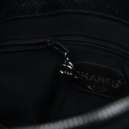 Chanel Caviar Logo Shoulder Bag Black 10 of 21