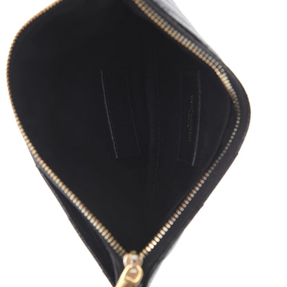 Saint Laurent Grain De Poudre Chevron Monogram Bill Pouch Black 5 of 7