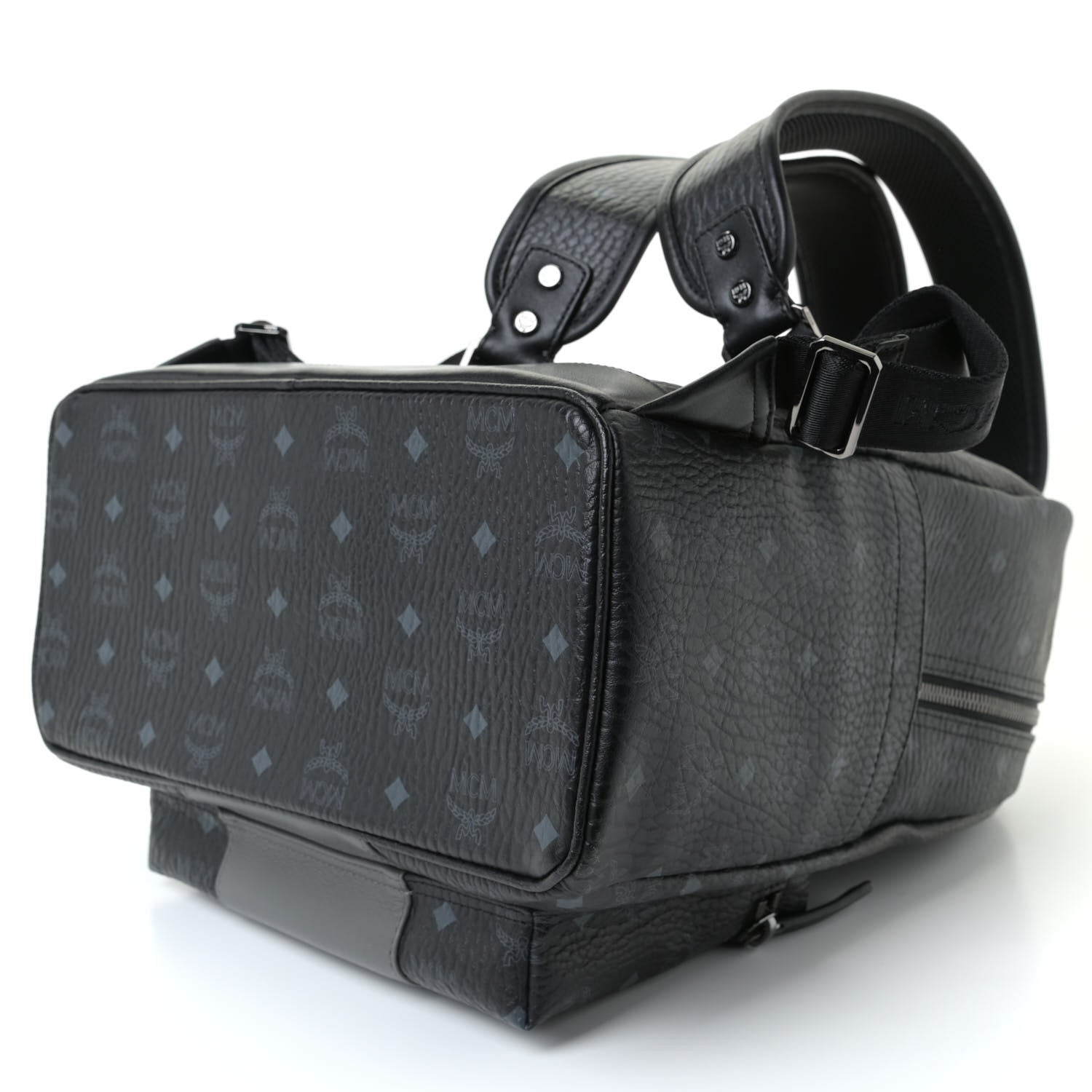 MCM Visetos Medium Stark Logo Stripe Backpack Black 6 of 21