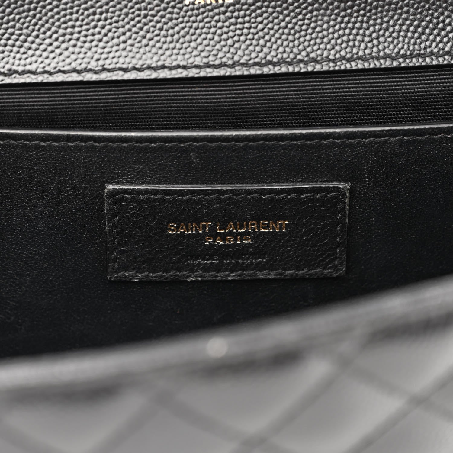 Saint Laurent Grain De Poudre Textured Mixed Matelasse Triquilt Medium Monogram Satchel Black 6 of 14