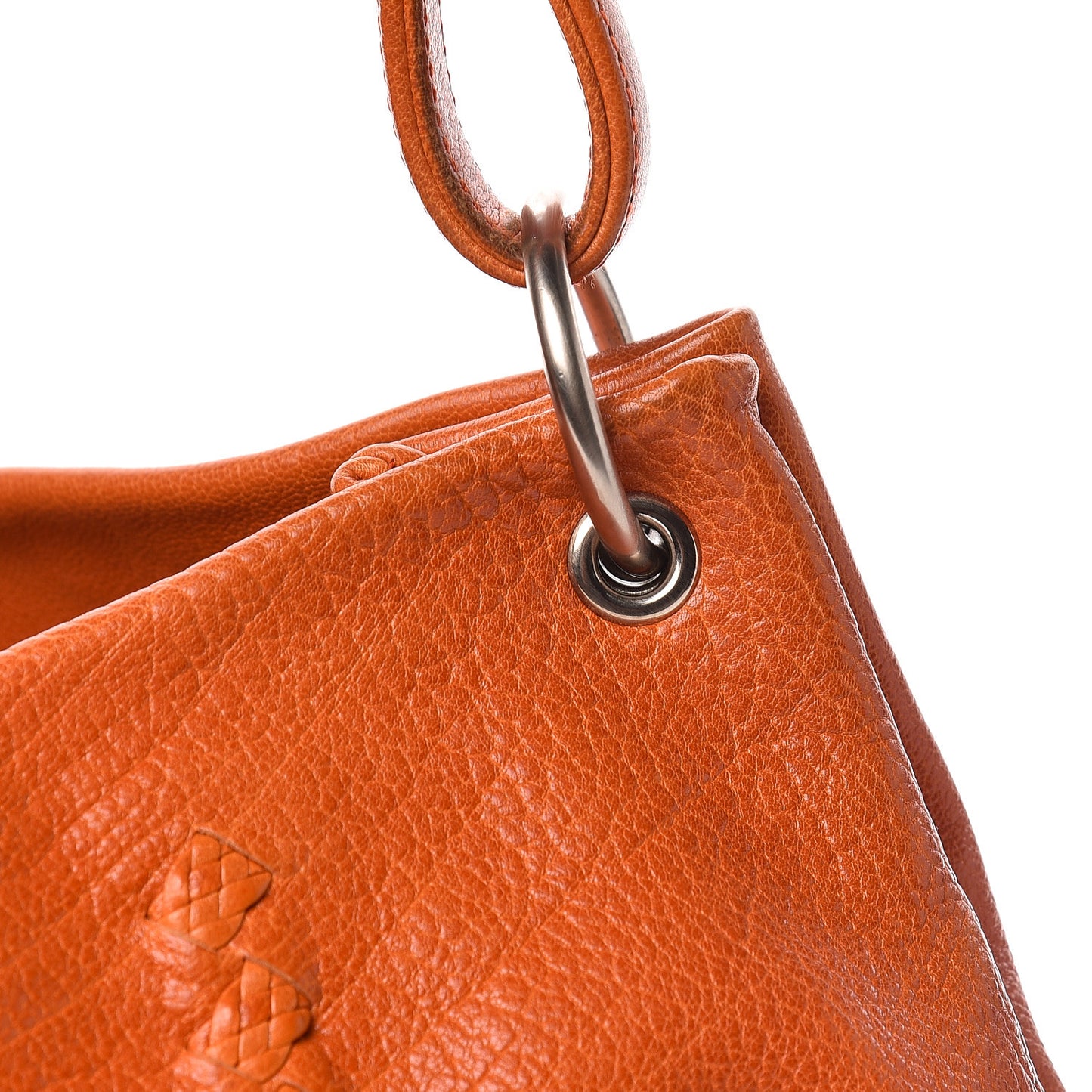 Nappa Intrecciato Aquilone Fortune Cookie Hobo Orange