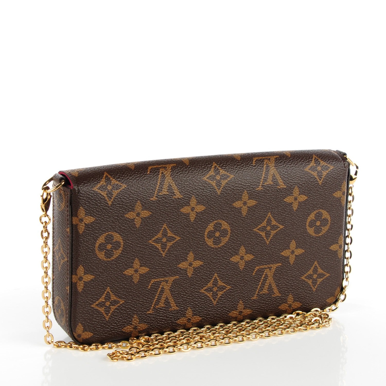 Louis Vuitton Monogram Pochette Felicie Chain Wallet Fuchsia 3 of 8