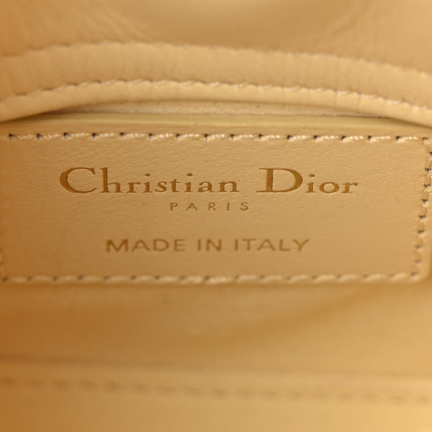 Lambskin Cannage Nano Lady Dior Light Yellow