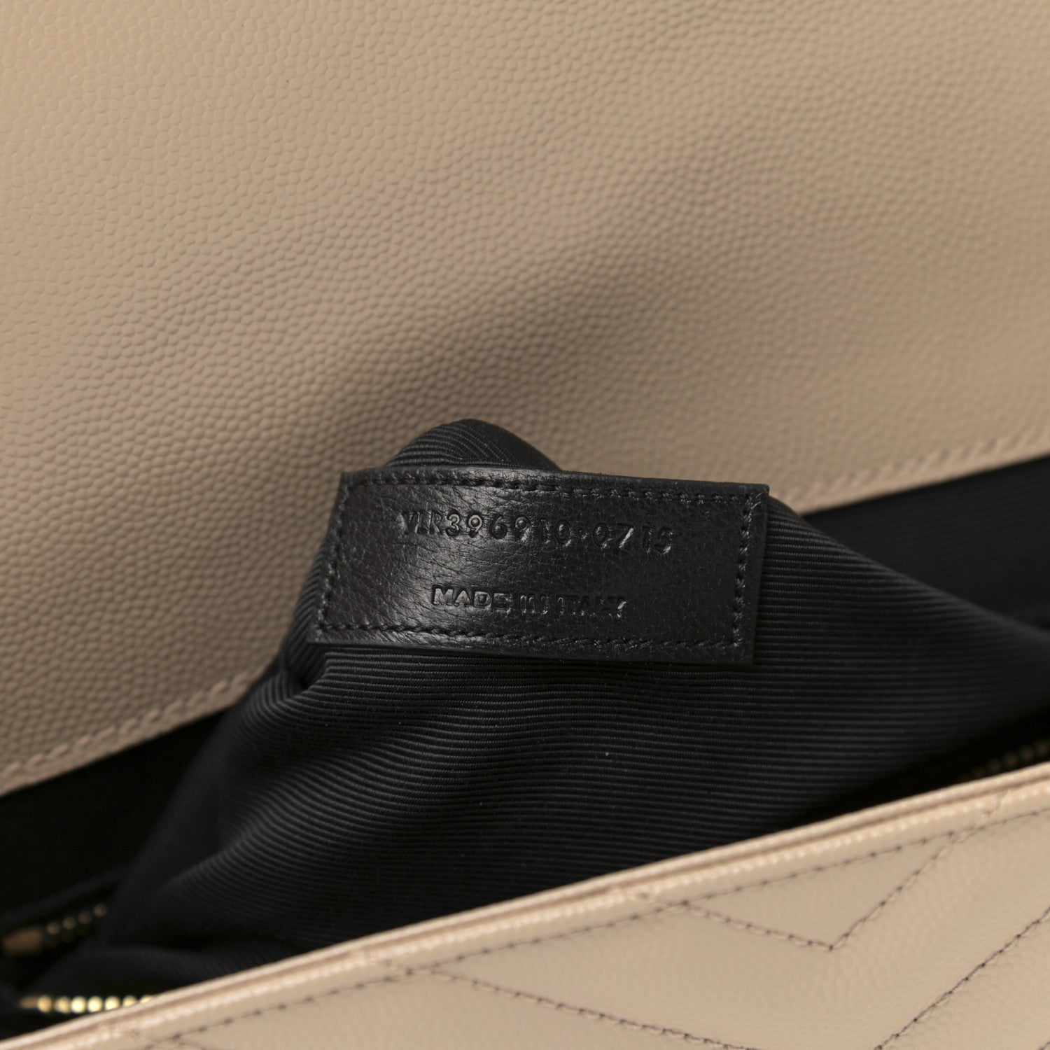 Saint Laurent Grain De Poudre Matelasse Chevron Large Monogram Satchel Dark Beige 7 of 14