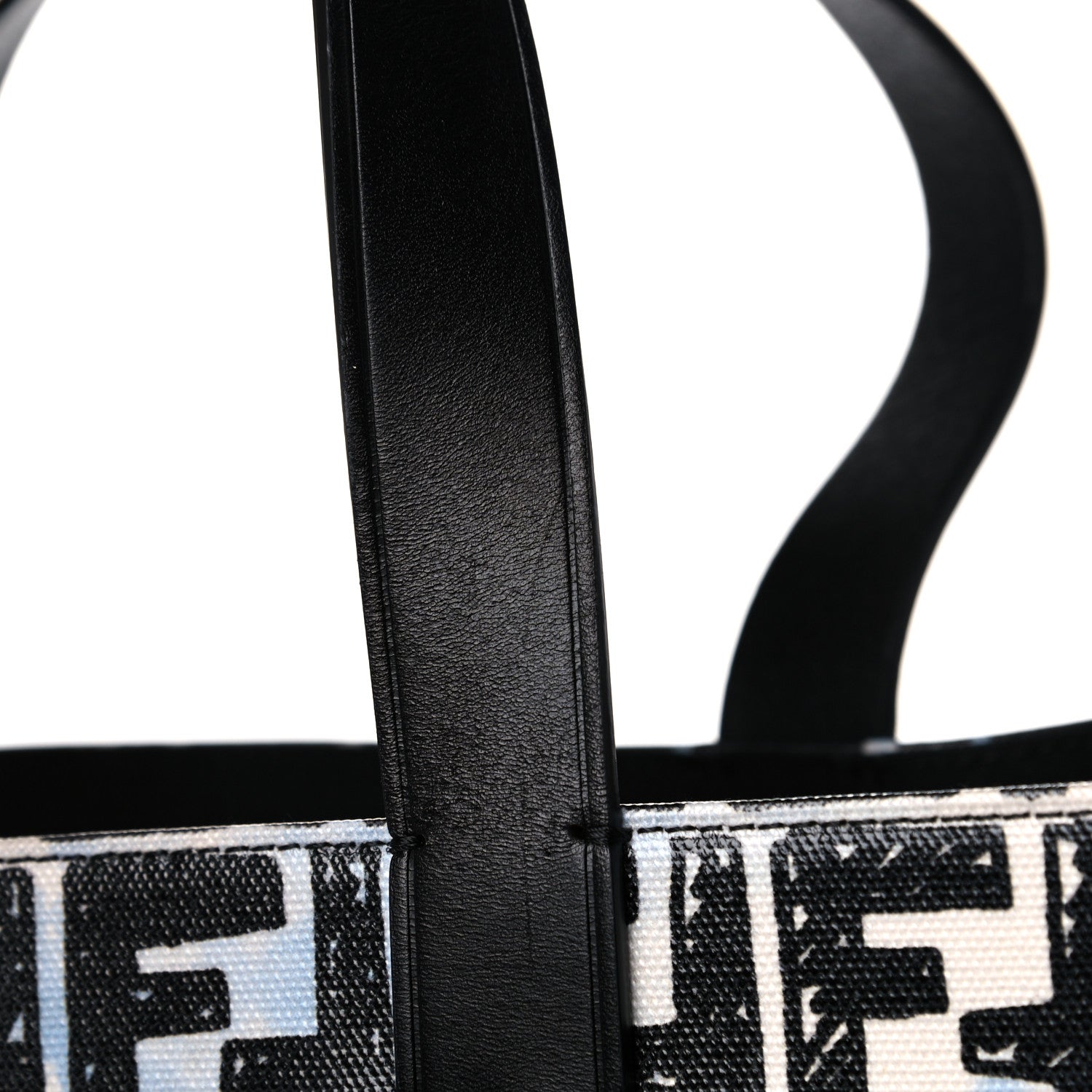 Fendi X JOSHUA VIDES Coated Canvas FF Cloudy Shopping Tote White Celeste Black 15 of 17