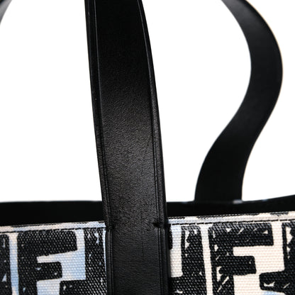Fendi X JOSHUA VIDES Coated Canvas FF Cloudy Shopping Tote White Celeste Black 15 of 17