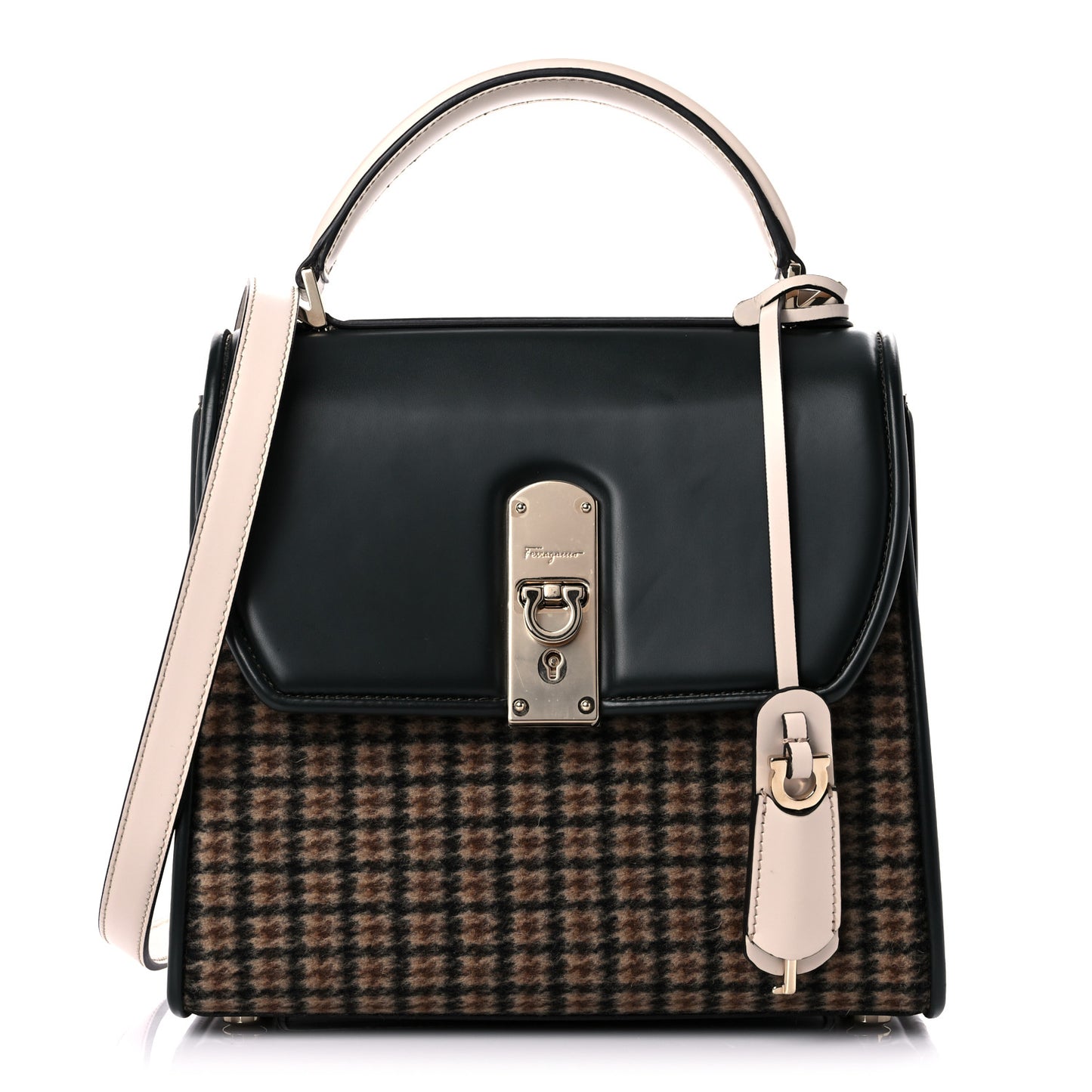 Smooth Calfskin Tweed Small Boxyz Spruce Bone