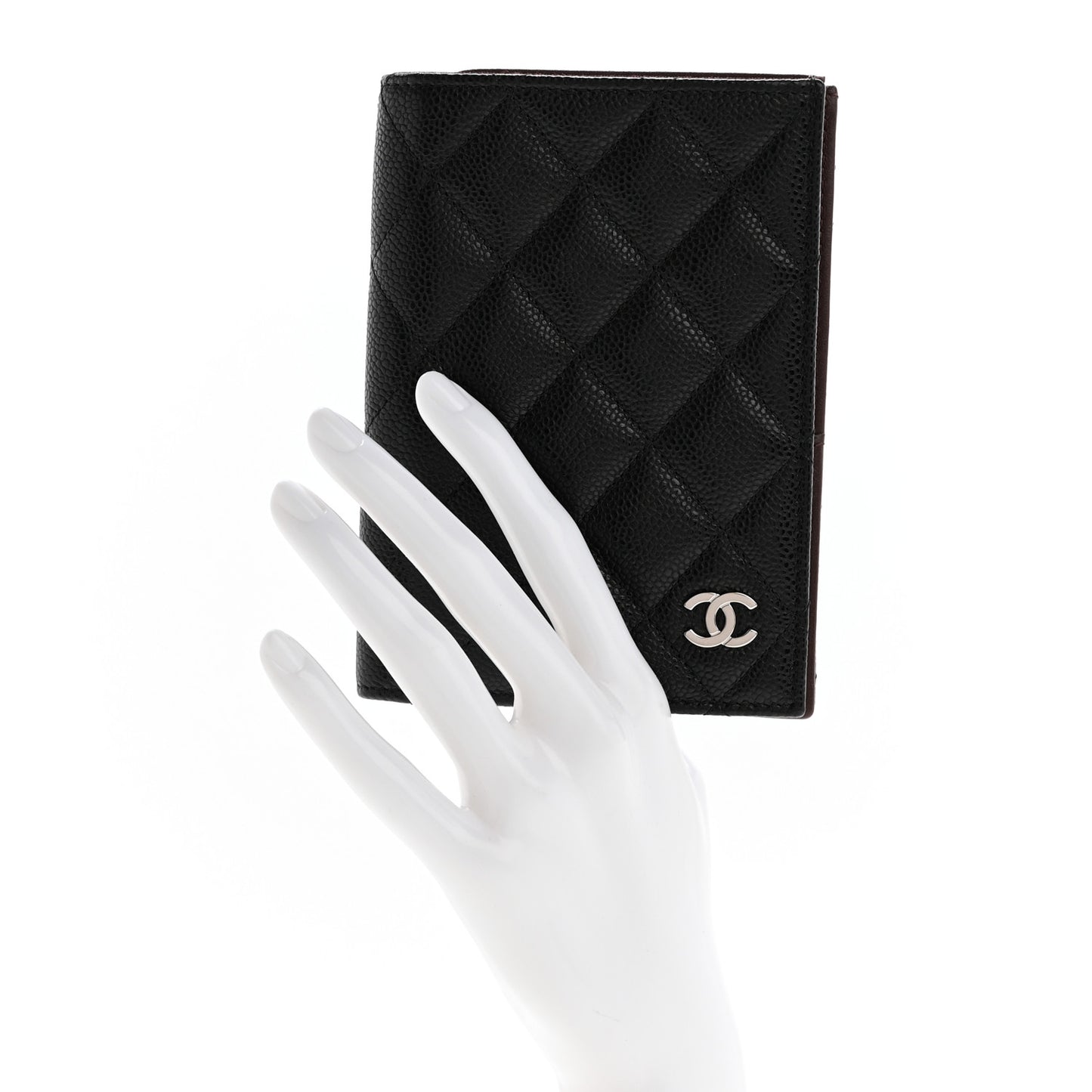 Caviar Quilted Passport Holder Black