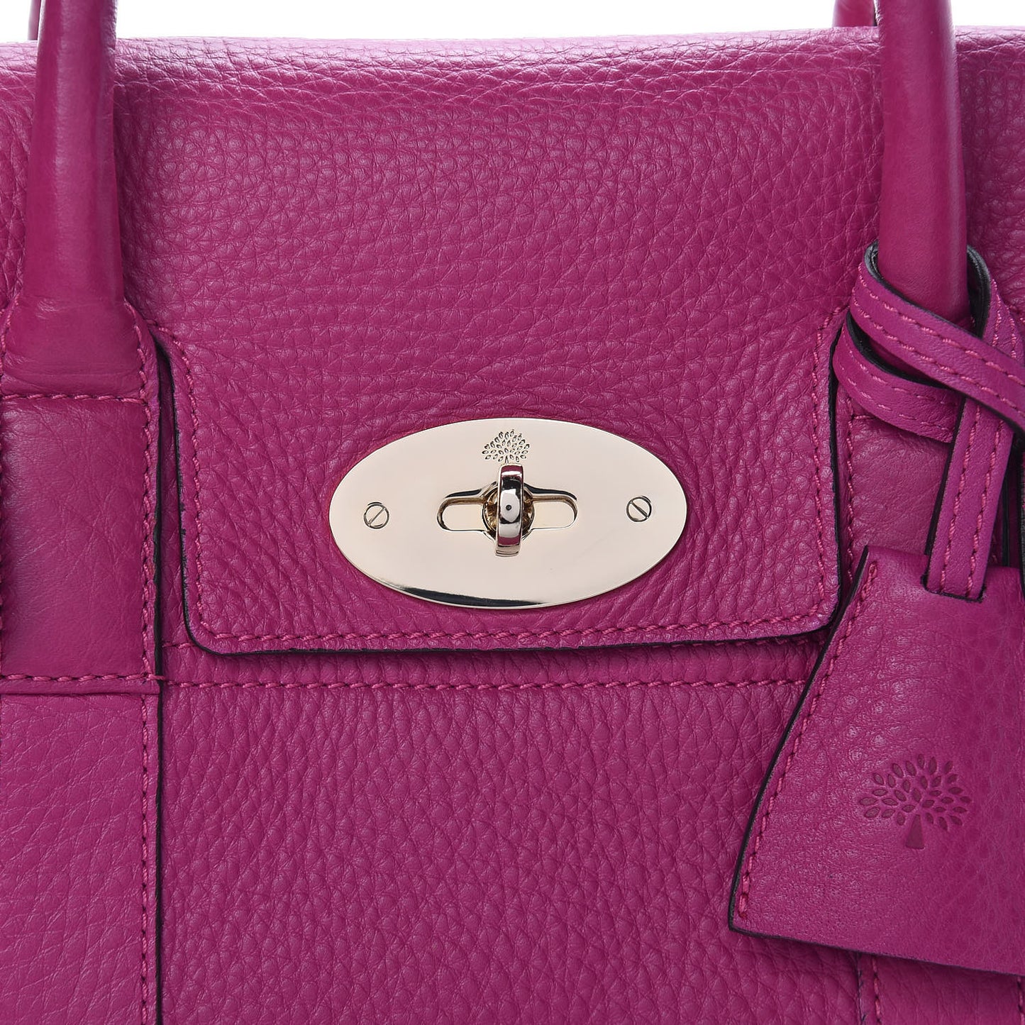 Spongy Pebbled Small Bayswater Satchel Hot Fuchsia