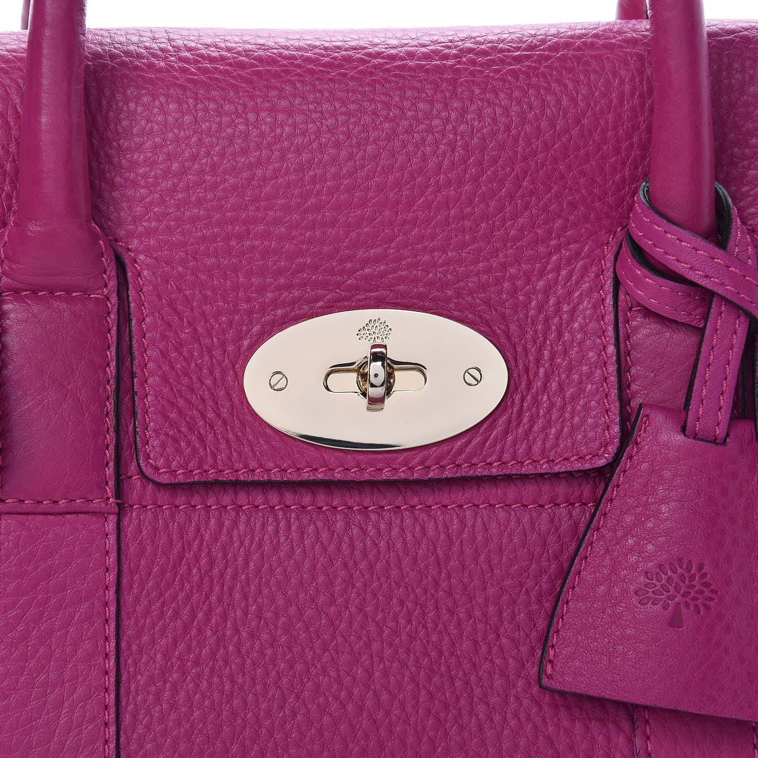Mulberry Spongy Pebbled Small Bayswater Satchel Hot Fuchsia 11 of 11