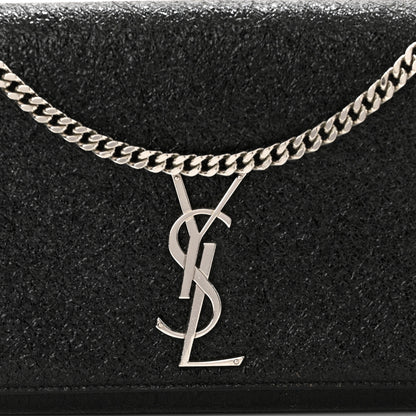 Saint Laurent Metallic Sparkle Calfskin Medium Monogram Kate Satchel Black 8 of 13