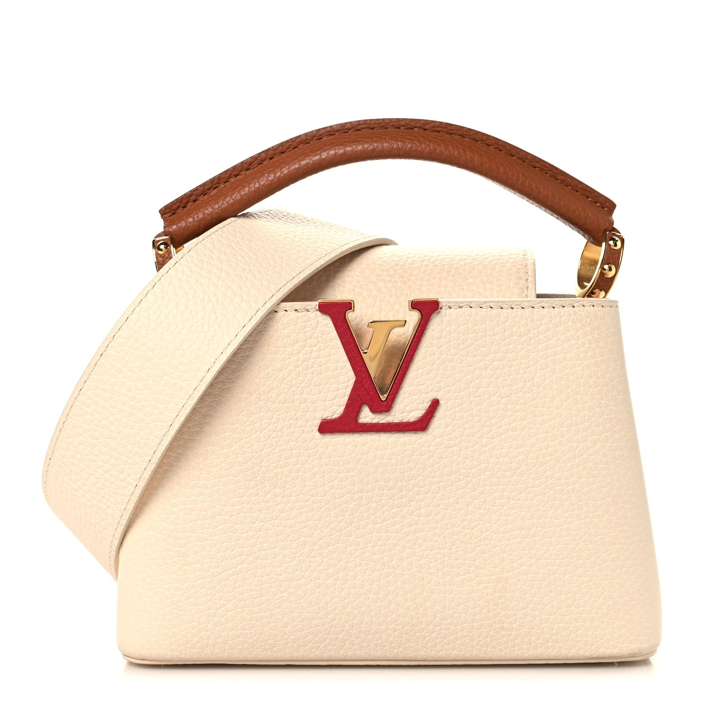 Taurillon Capucines Mini Beige Brown