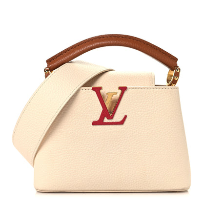 Louis Vuitton Taurillon Capucines Mini Beige Brown 1 of 11
