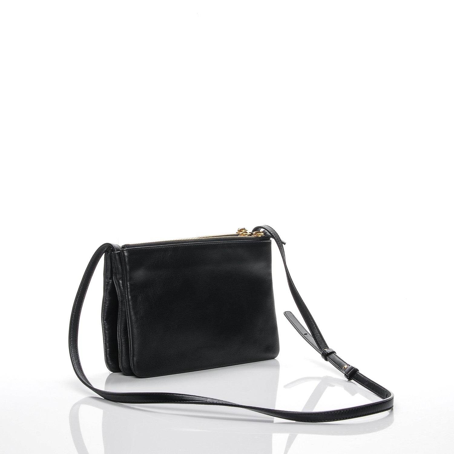 Celine Lambskin Small Trio Crossbody Bag Black 3 of 7