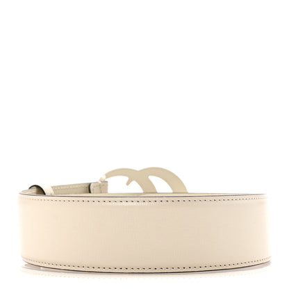 Gucci Azalea Calfskin Enamel Monochrome Double G 40mm Belt 75 30 Mystic White 2 of 6