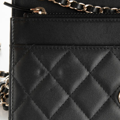 Chanel Lambskin Quilted Trendy CC Wallet On Chain WOC Black 6 of 10