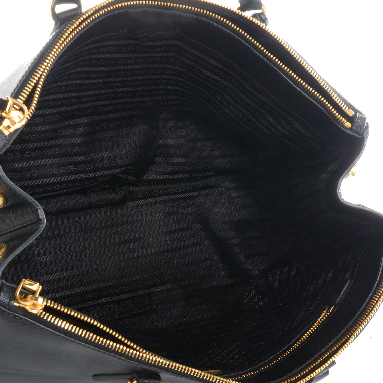 Prada Saffiano Lux Large Double Zip Tote Nero Black 5 of 10