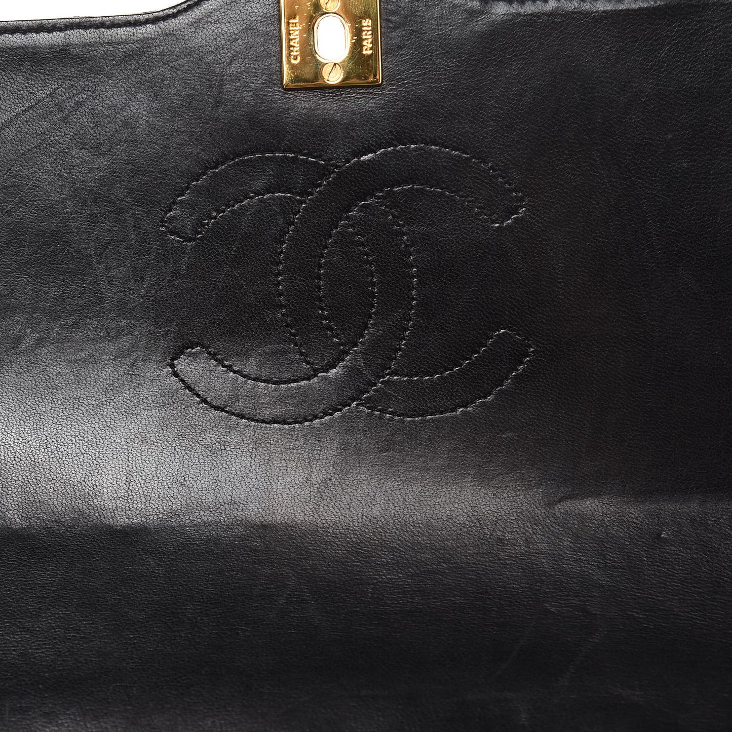 Lambskin Quilted Medium Single Flap Black