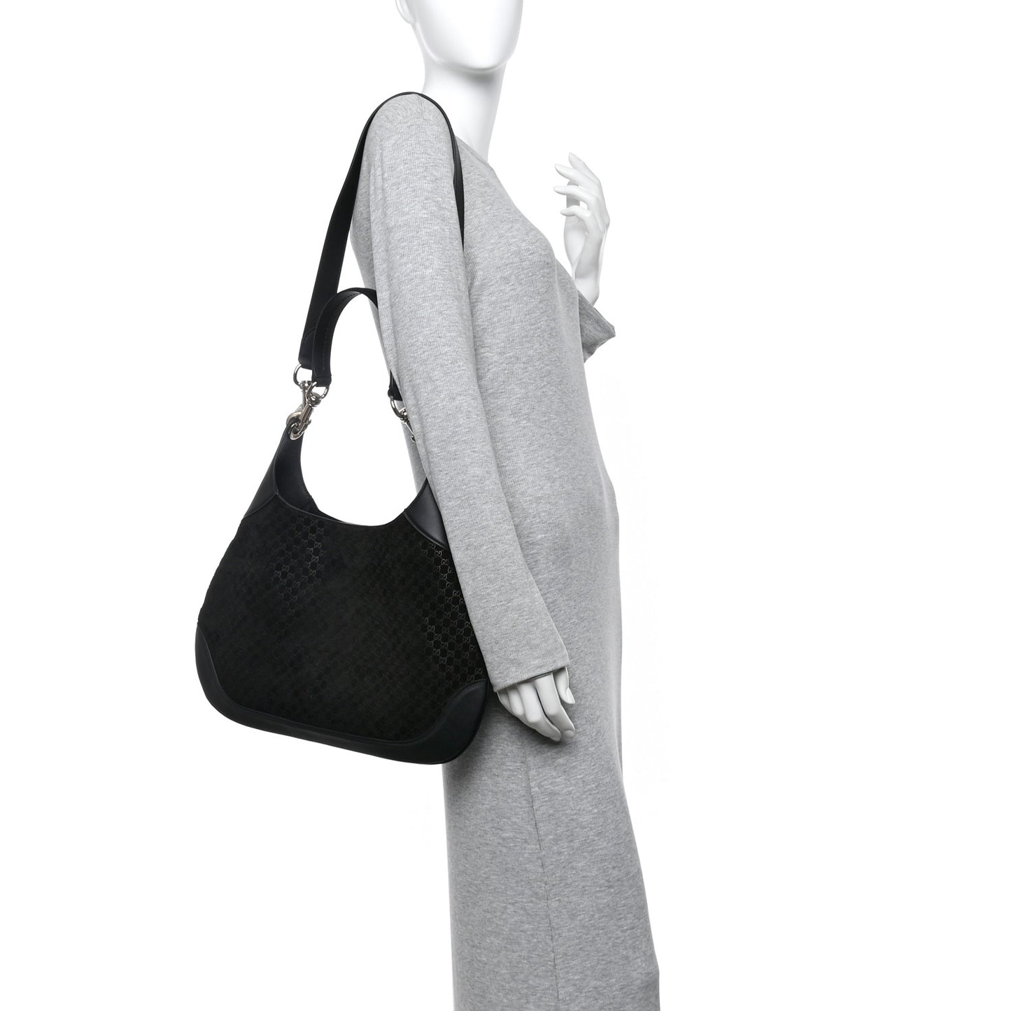 Suede Micro GG Calfskin B Medium Shoulder Bag  Arabella Black