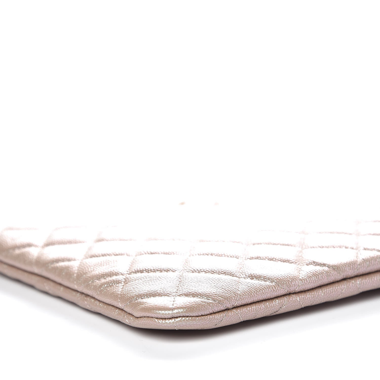 Chanel Iridescent Caviar Quilted Medium Cosmetic Case Beige 8 of 10
