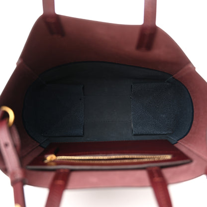 Celine Grained Calfskin Small Vertical Bi-Cabas Navy Burgundy 5 of 10