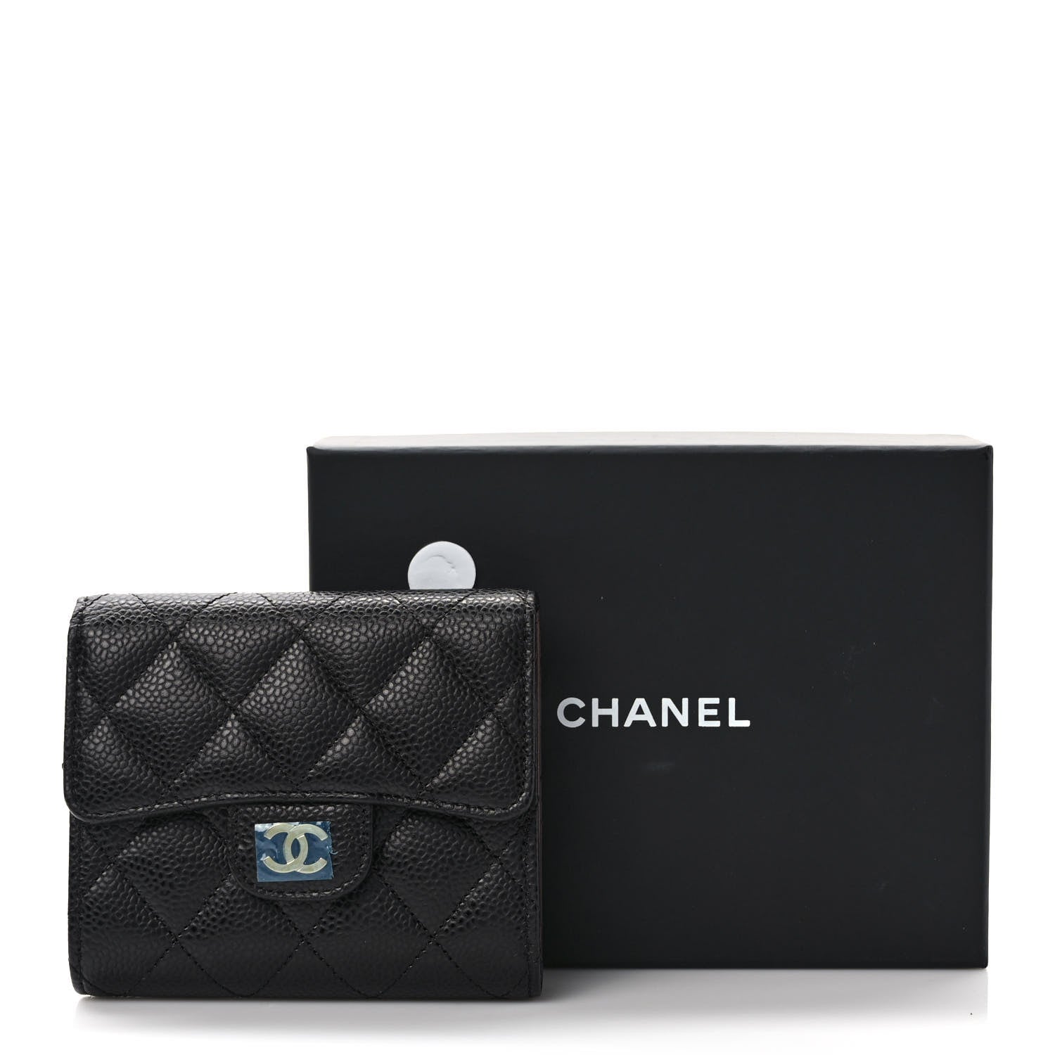 Chanel Caviar Quilted Compact Flap Wallet Black 8 of 8