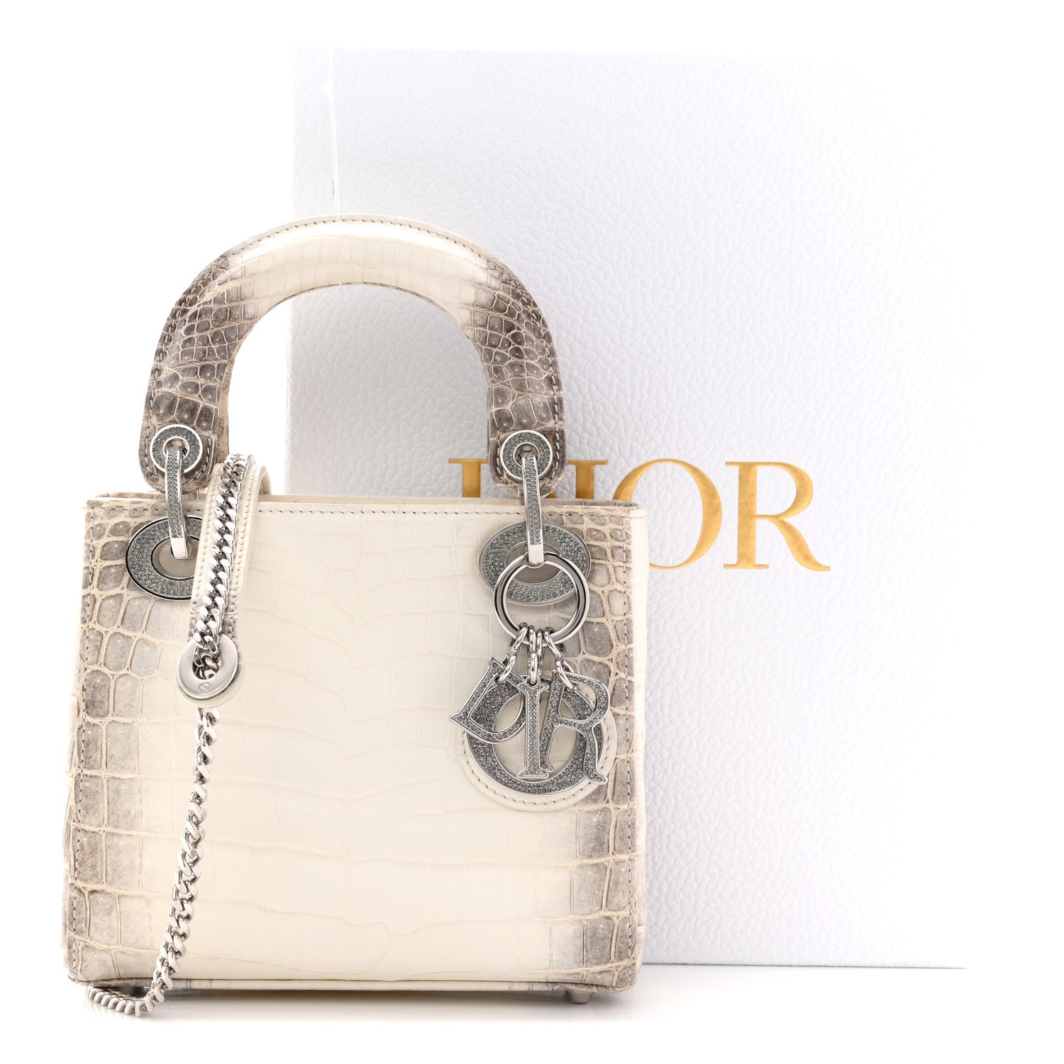 Christian Dior Niloticus Crocodile Himalaya Crystal Mini Lady Dior