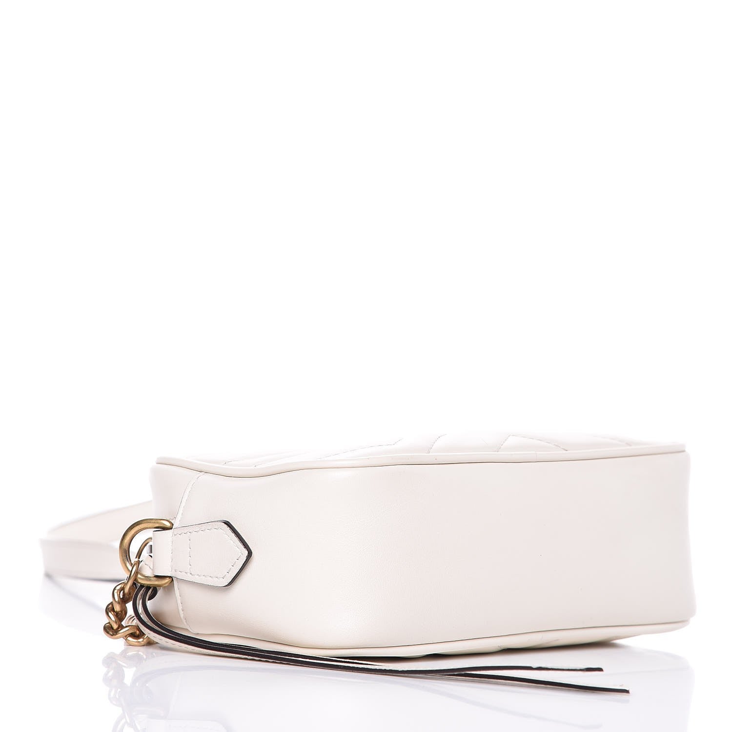 Gucci Calfskin Matelasse Mini GG Marmont Chain Shoulder Bag White 4 of 9