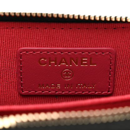 Chanel Lambskin Quilted Chanel 19 Vertical Zip Card Holder Wallet Black 6 of 8