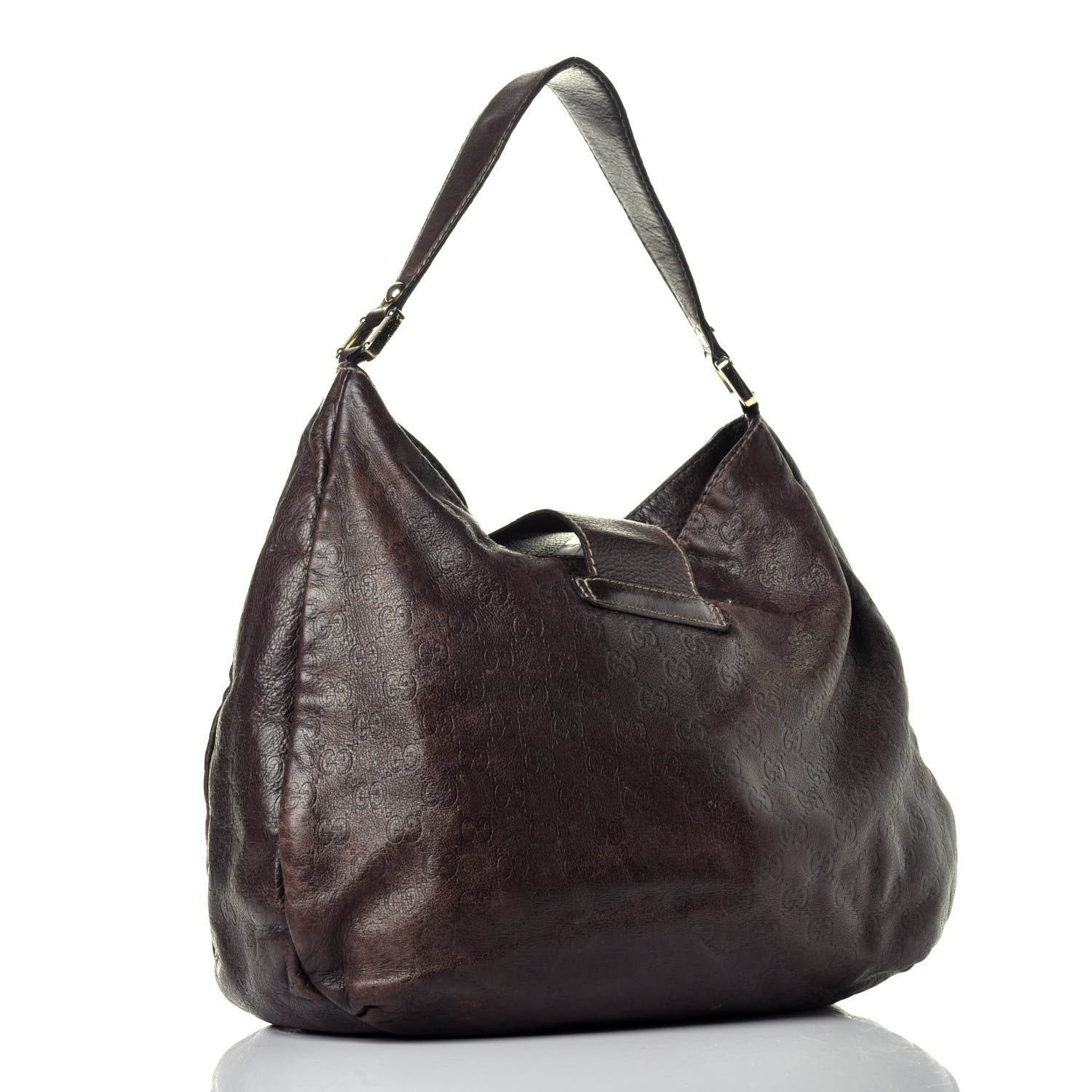 Gucci Guccissima Large New Ladies Web Hobo Dark Brown 3 of 11