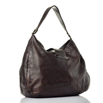 Gucci Guccissima Large New Ladies Web Hobo Dark Brown 3 of 11
