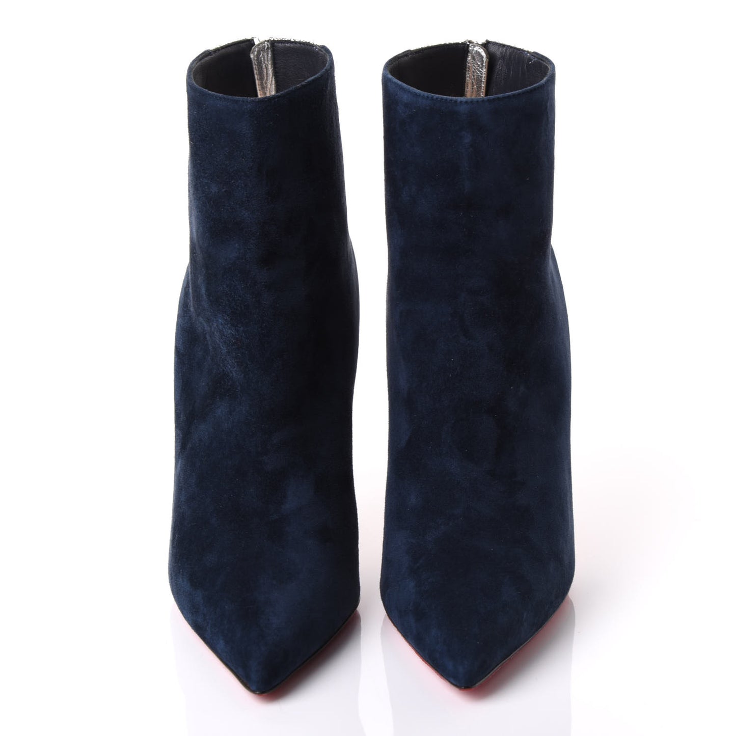 Veau Velours Mica 100 Delicotte Booties 38 Marine Silver