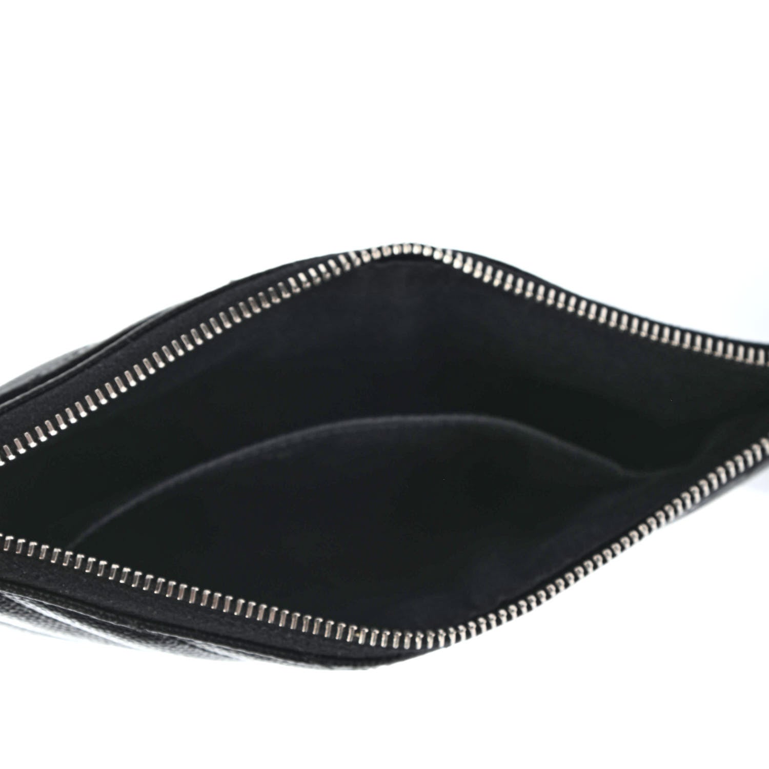 Saint Laurent Grain De Poudre Chevron Monogram Bill Pouch Black 4 of 4
