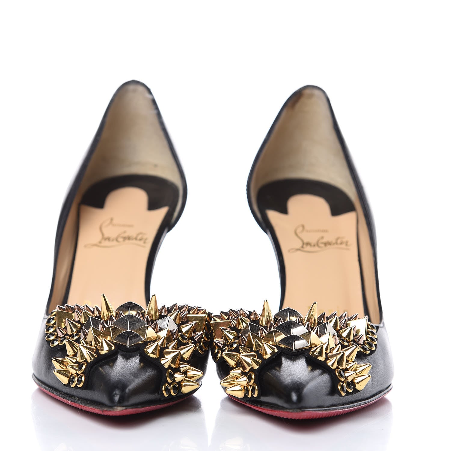 Christian Louboutin Nappa Farfaclou Spike 85 Pumps 37 Black 2 of 14
