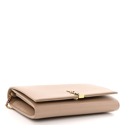 Saint Laurent Glossy Calfskin Monogram Chain Wallet Dark Beige 4 of 9