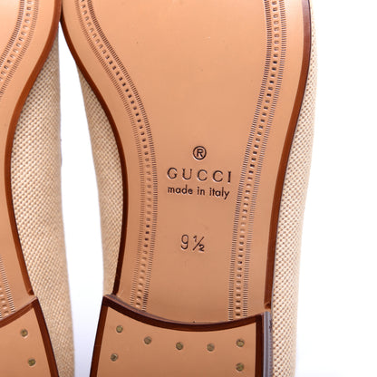 Gucci Canvas Web Mens Brixton Horsebit Loafers 9.5 Sand Light Cuir 11 of 12
