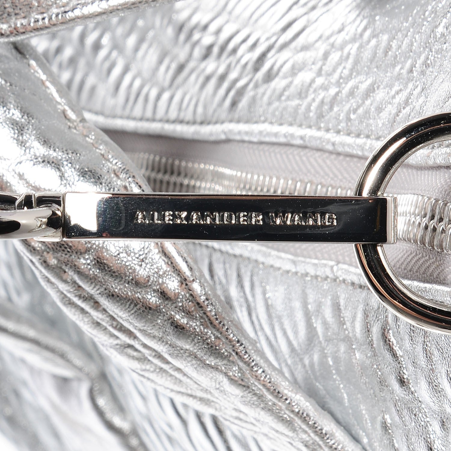 Alexander Wang Pebbled Lambskin Rocco Metallic Rhodium 7 of 7