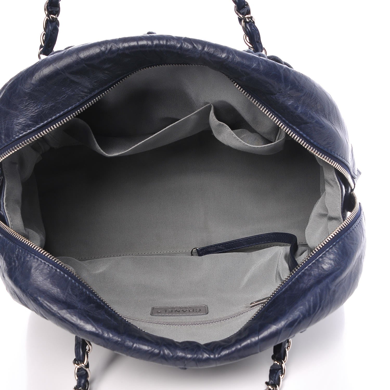 Chanel Calfskin Ultra Stitch Bowler Navy 5 of 9