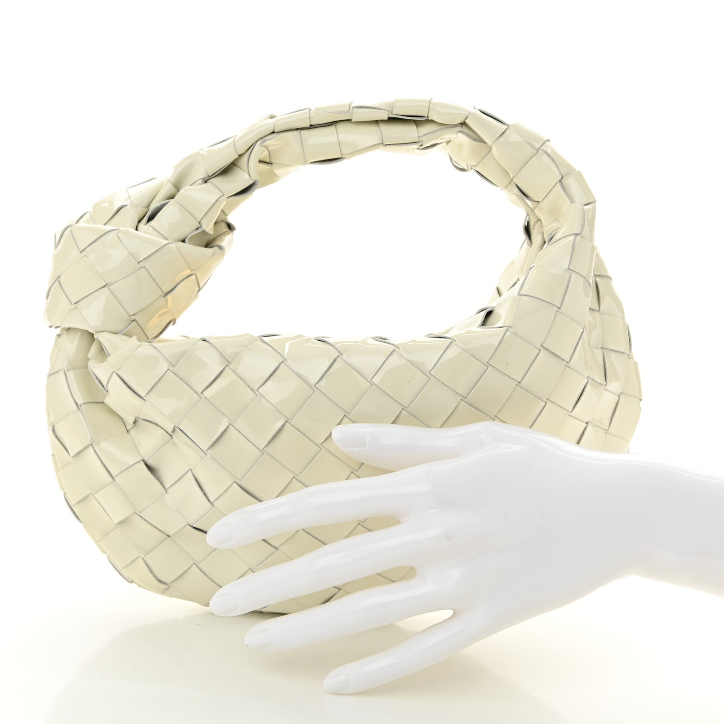 Patent Nappa Intrecciato Mini Jodie White