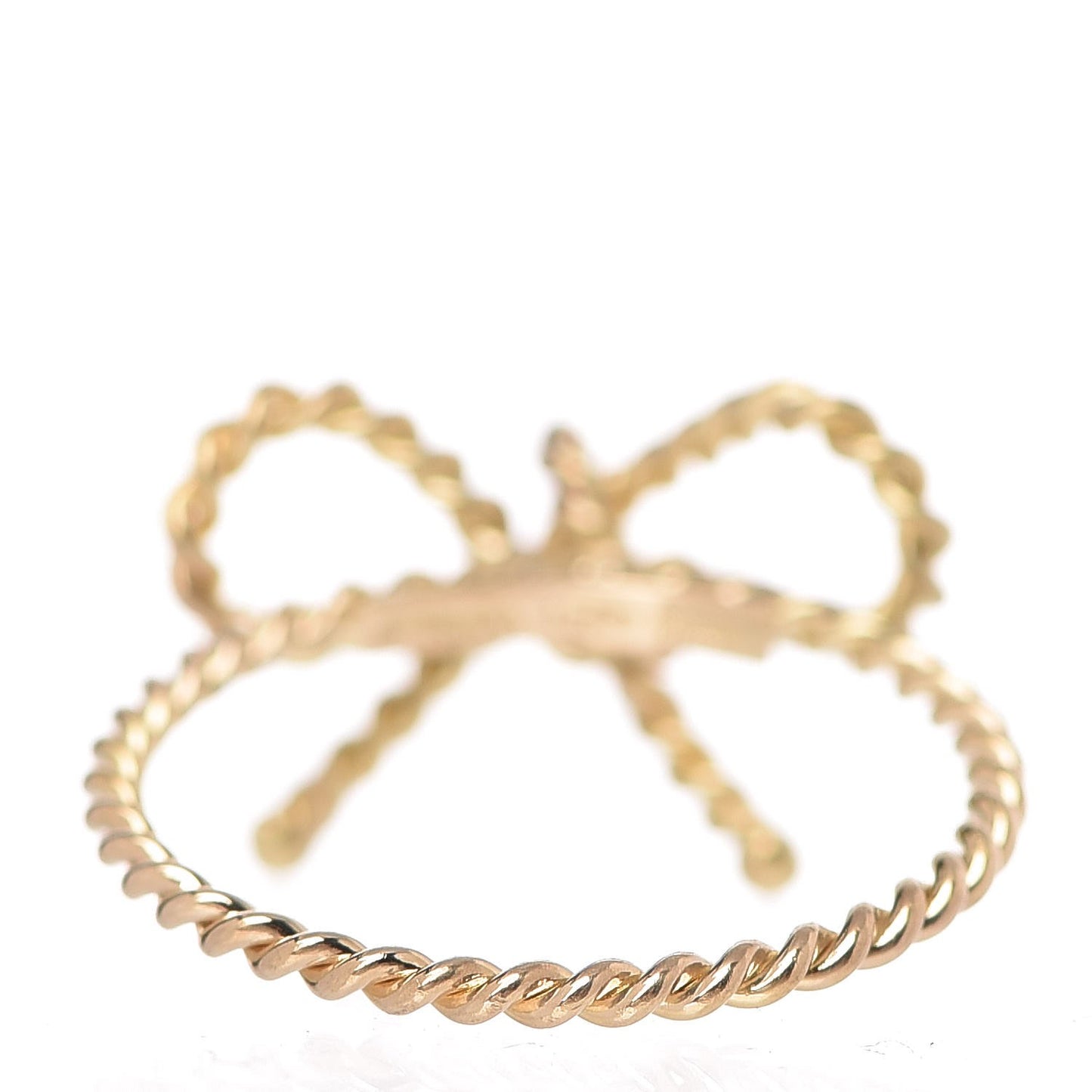 18K Yellow Gold Twist Bow Ring 53.5 6.5