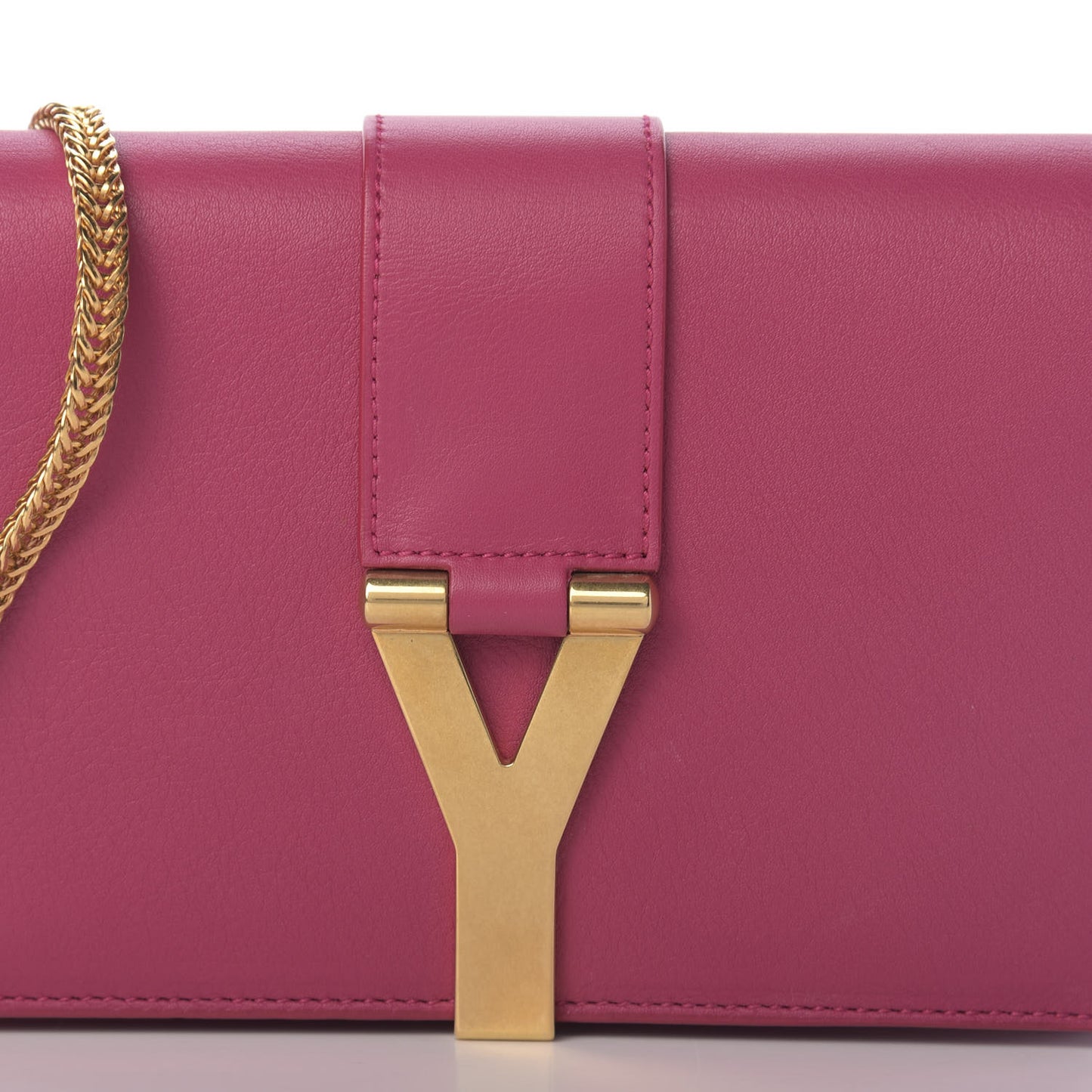 Calfskin Small Classic Y Satchel Fuchsia