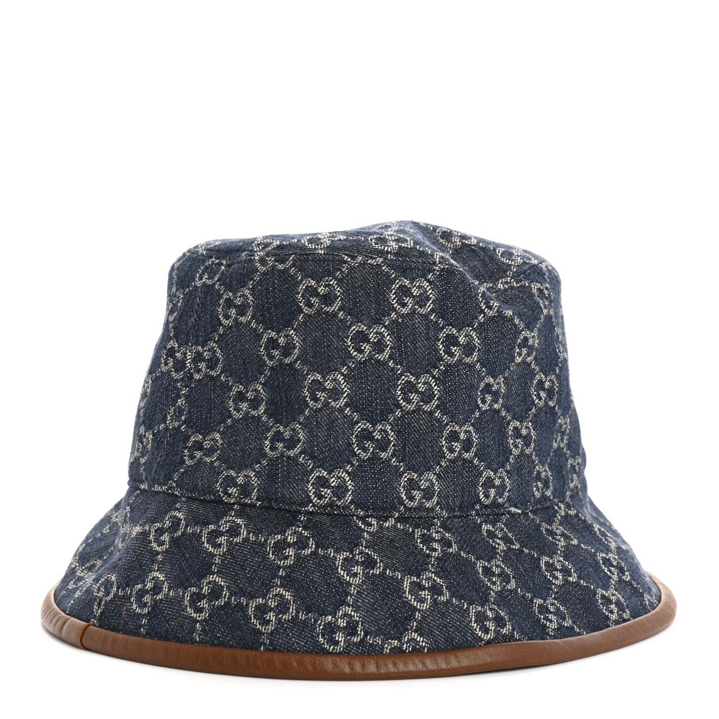 Washed Jacquard Denim Nappa GG Monogram Oscar Bucket Hat M Denim Cuir