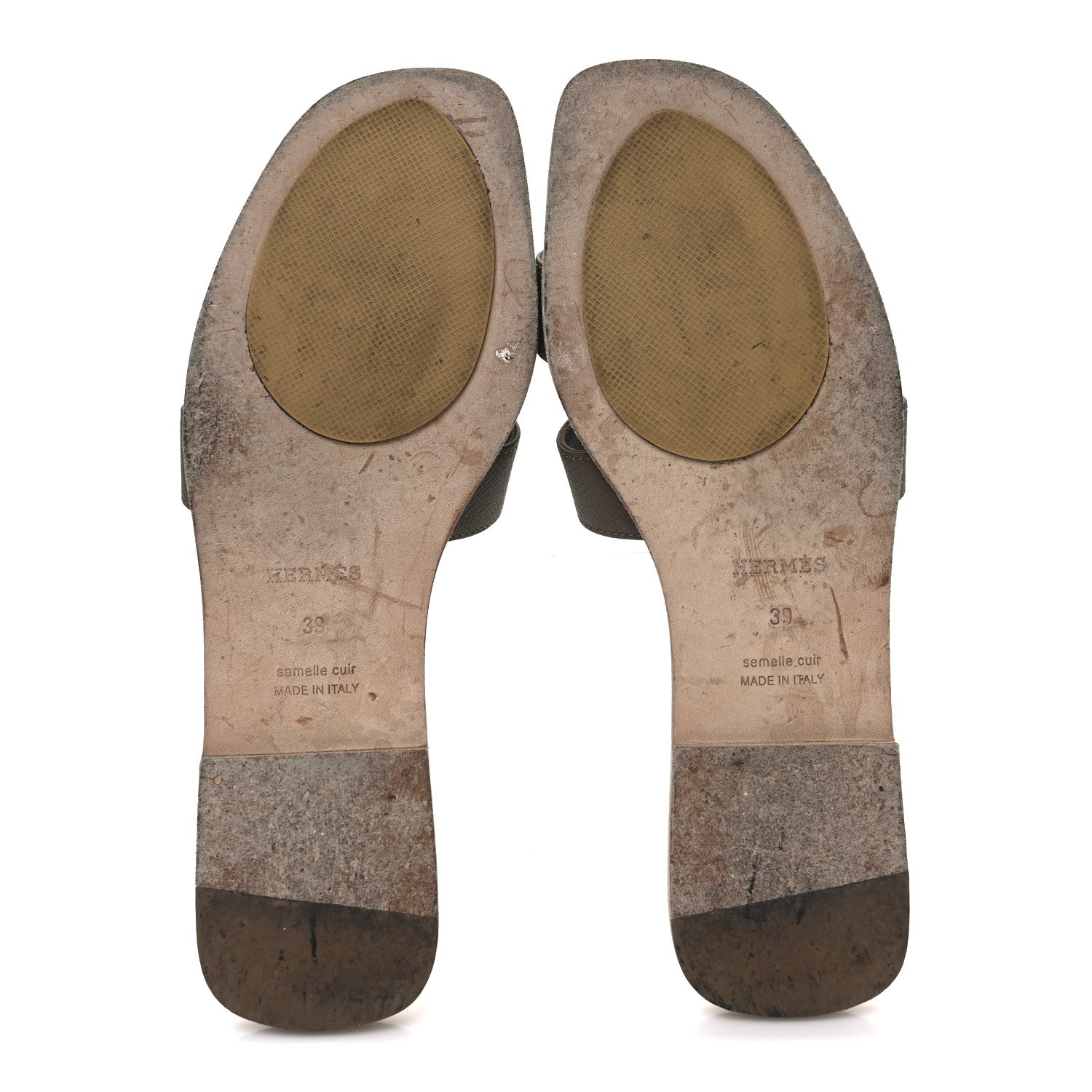 Hermes Epsom Oran Sandals 39 Etoupe 7 of 11