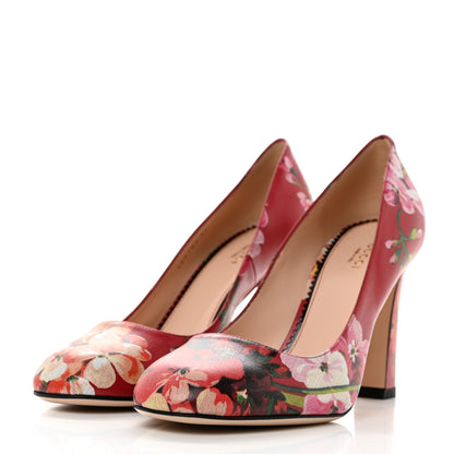 Gucci Calfskin Blooms Print High Heel Pumps 39 Romantic Cerise Multicolor 3 of 9
